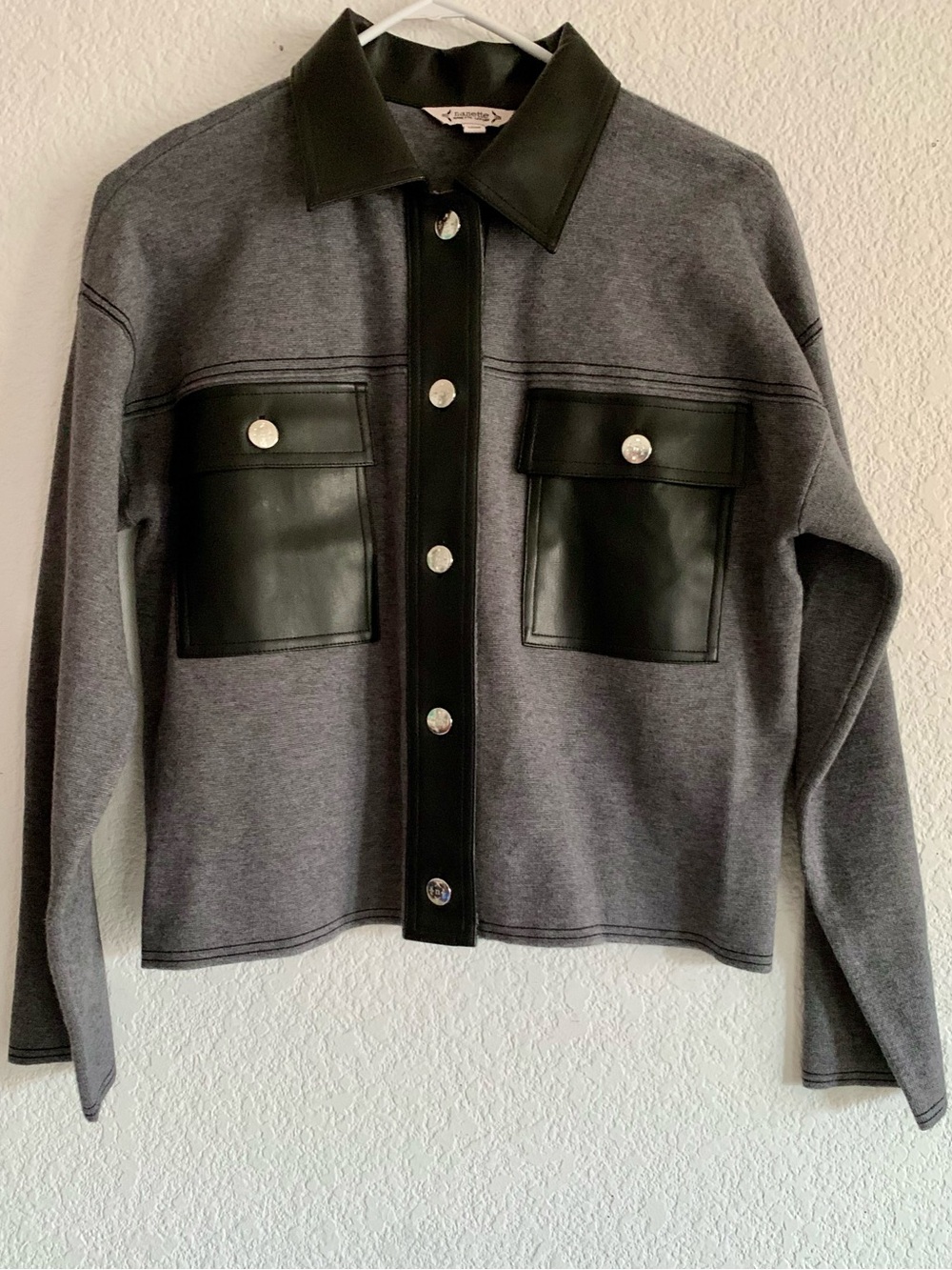 Nanette Lepore Gray Jacket with Black Trim